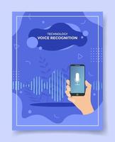 voice recognition concept for template of banners vector