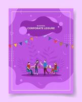 corporate leisure concept for template of banners, flyer, books cover vector