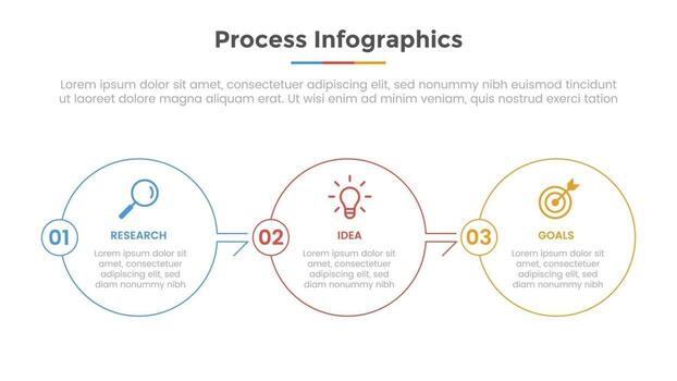 Infografía de proceso con 3 puntos de lista y plantilla de estilo plano moderno vector