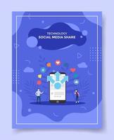 mobile sharing content concept for template of banners vector