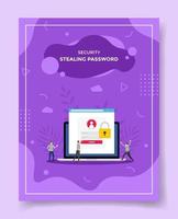 stealing password concept for template of banners, flyer, books cover