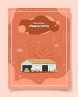 warehouse concept for template of banners, flyer, books cover vector