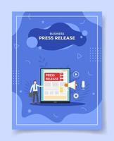 press release concept for template of banners, flyer, books cover vector