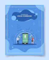 voice control technology concept for template of banners, flyer vector