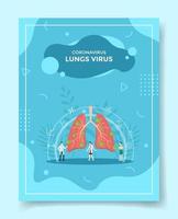 concepto de corona de virus de pulmones para plantilla de pancartas, folletos, vector