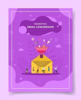 email conversion concept for template of banners, flyer, vector