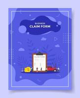 business claim form concept for template of banners, flyer, vector