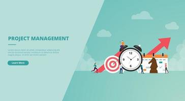 time management for website design template banner vector