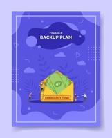 backup plan with liquid shape color flat style vector