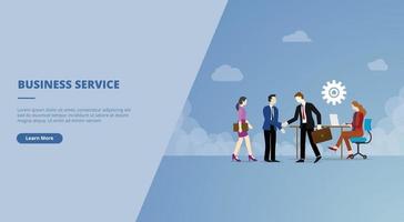 business service for website template landing homepage vector