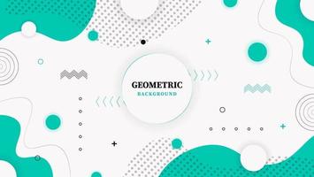 White Green Abstract Flat Geometric Liquid Shapes Background Design vector