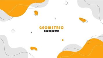 White Yellow Abstract Flat Geometric Curve Shape Background vector