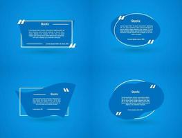 Set Of Flat Blue Quotation Frame Banner Template vector