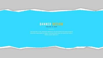 Abstract Blue Paper Sheet Ripped Torn Frame Banner Template vector