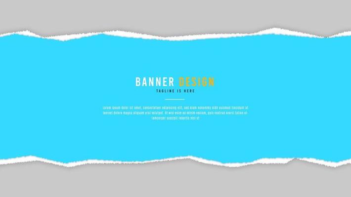 Abstract Blue Paper Sheet Ripped Torn Frame Banner Template