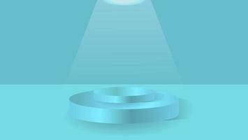 Blank Empty Realistic 3d Blue Platform Or Podium Template vector