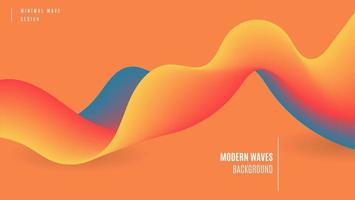 Minimal 3d Colorful Fluid Wave Element In Orange Background vector