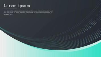 Minimal Modern Abstract Gradient Cyan Flowing Lines In Dark Background vector