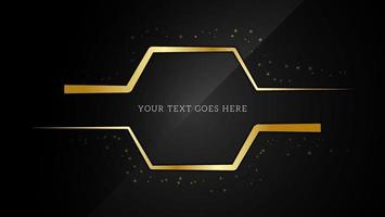 Golden Hexagon Frame For Text Or Logo Template With Glitters vector