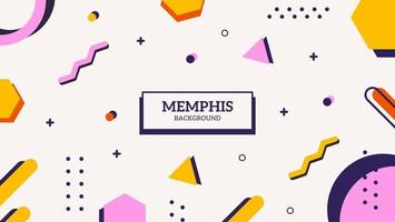 Colorful Abstract Geometric Memphis Style In White Background vector