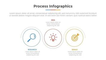 Infografía de proceso con 3 puntos de lista y plantilla de estilo plano moderno vector