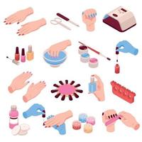 Manicure Isometric Set vector