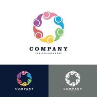 conectar, familia, grupos comunitarios, logotipo de personas. diseño de logotipo vectorial vector