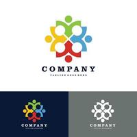 conectar, familia, grupos comunitarios, logotipo de personas. diseño de logotipo vectorial vector