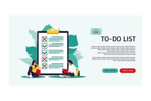 Checklist, to-do list. Landing page. vector