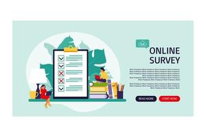 Survey of customer satisfaction. Landing page. vector