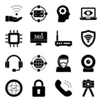 Pack of Devices Solid Icons vector