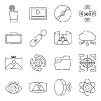 Pack of Virtual Reality Linear Icons vector