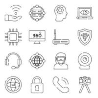 Pack of Devices Linear Icons vector