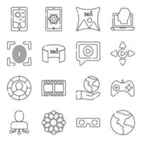 Pack of Virtual Reality and Hardware Linear Icons vector