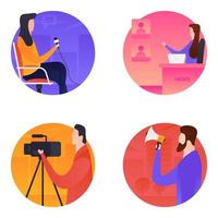 Trendy Journalists  Concepts vector