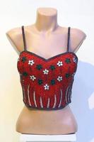 Red floral corset