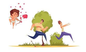 Cupid Hunt Valentines Composition vector