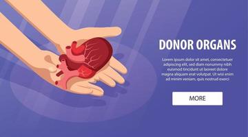 Organ Donors Horizontal Banner vector