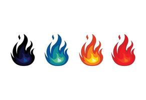 fire flames set, flame set vector