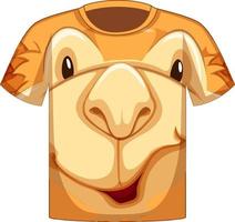 Front of t-shirt with face of camel pattern vector