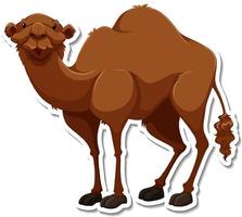 A sticker template of camel cartoon character vector