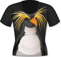 parte delantera de la camiseta con estampado de pingüinos vector