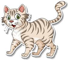 A sticker template of cat cartoon character vector