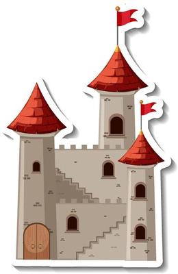 Stone castle and fortress cartoon sticker