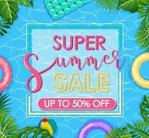 super plantilla de banner de venta de verano vector