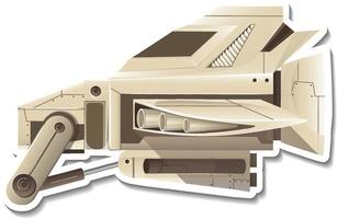 una plantilla de pegatina con un avión de combate aislado vector