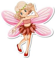 Beautiful fairy cartoon character sticker vector