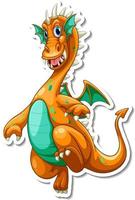 Cute Dragon cartoon character sticker vector