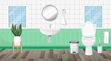 diseño de interiores de baño con muebles vector