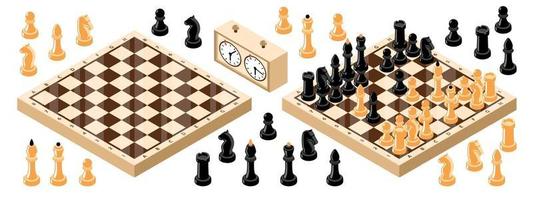 Isometric Chess Board Set vector